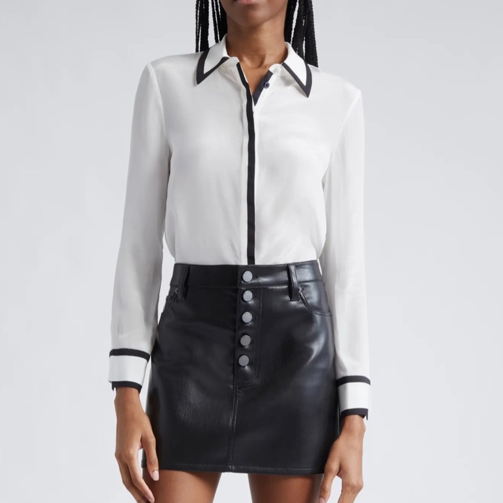 Alice + Olivia Silk Button Down New With Tag Size Medium